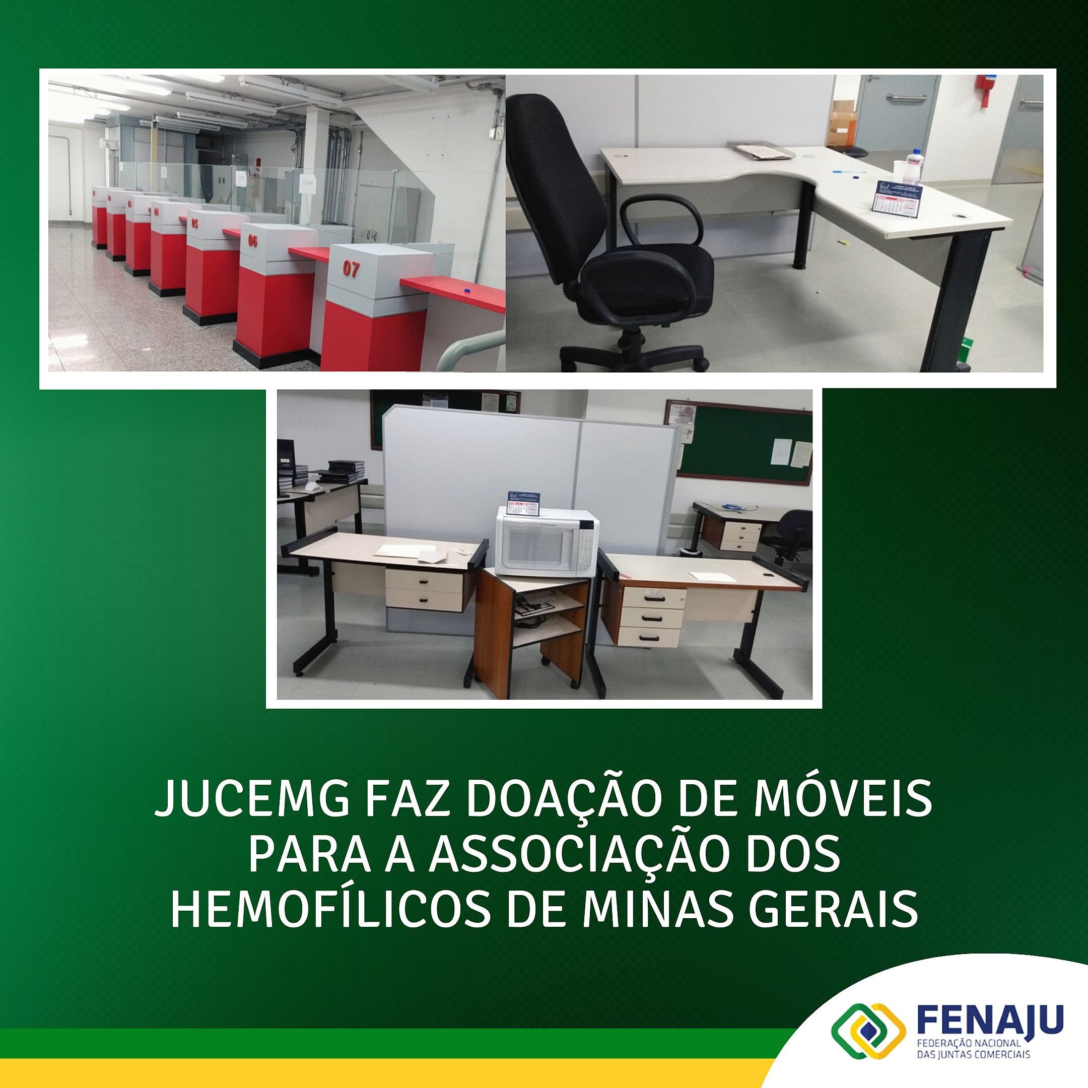 JUCEMG faz doação de móveis para a Associação dos Hemofílicos de Minas Gerais