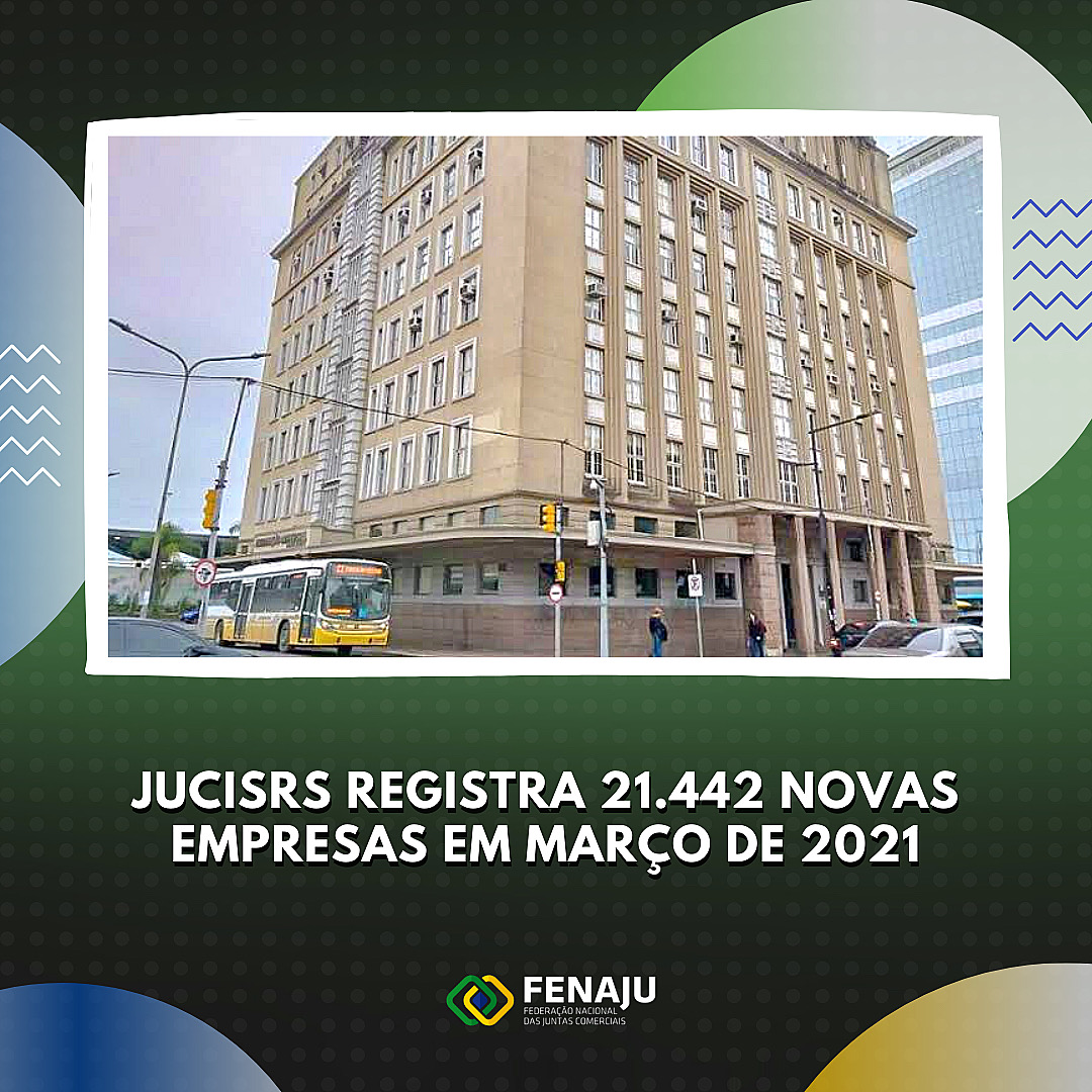 JUCIRS registra 21.442 novas empresas em março de 2021