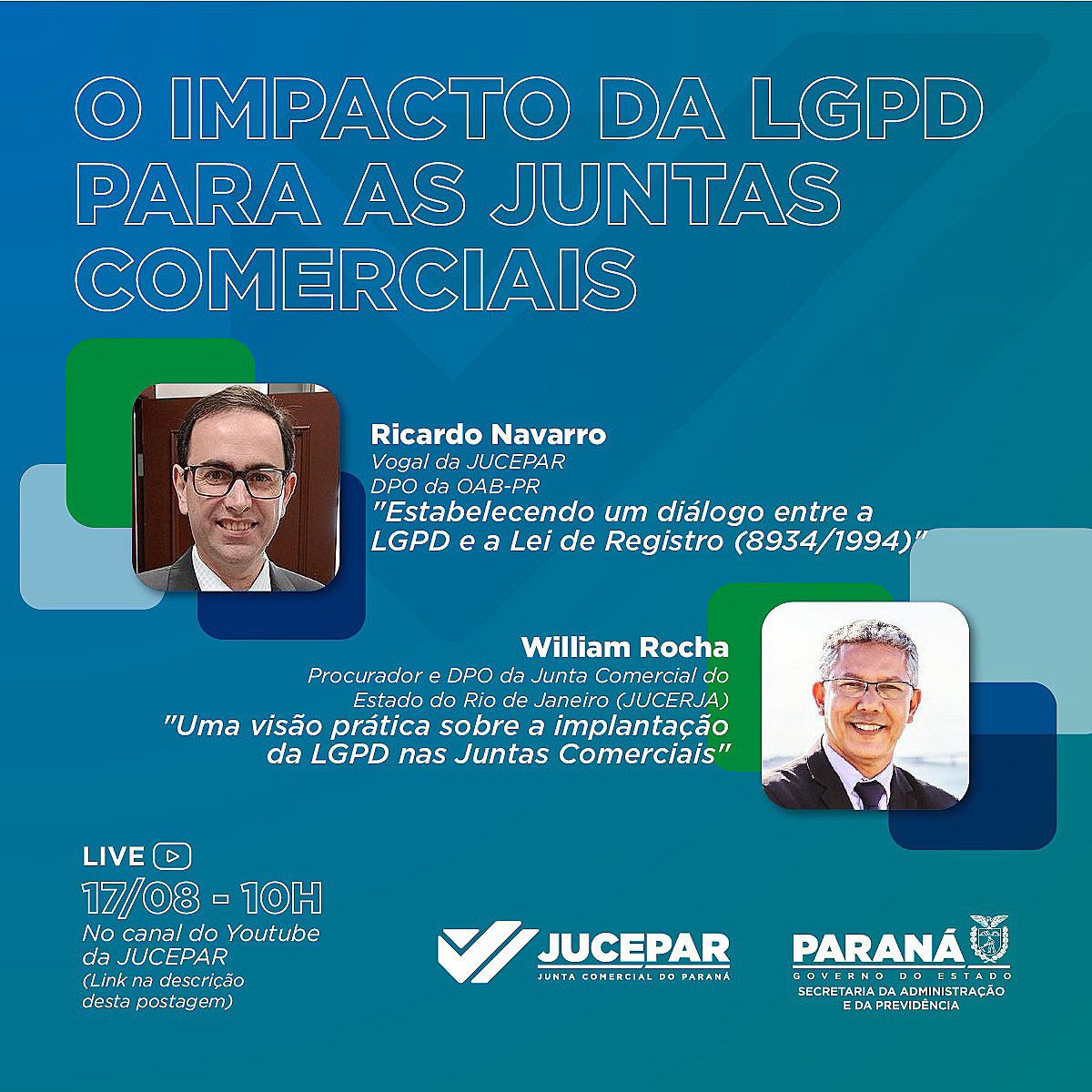 LGPD nas Juntas Comerciais é tema de Live pelo YouTube