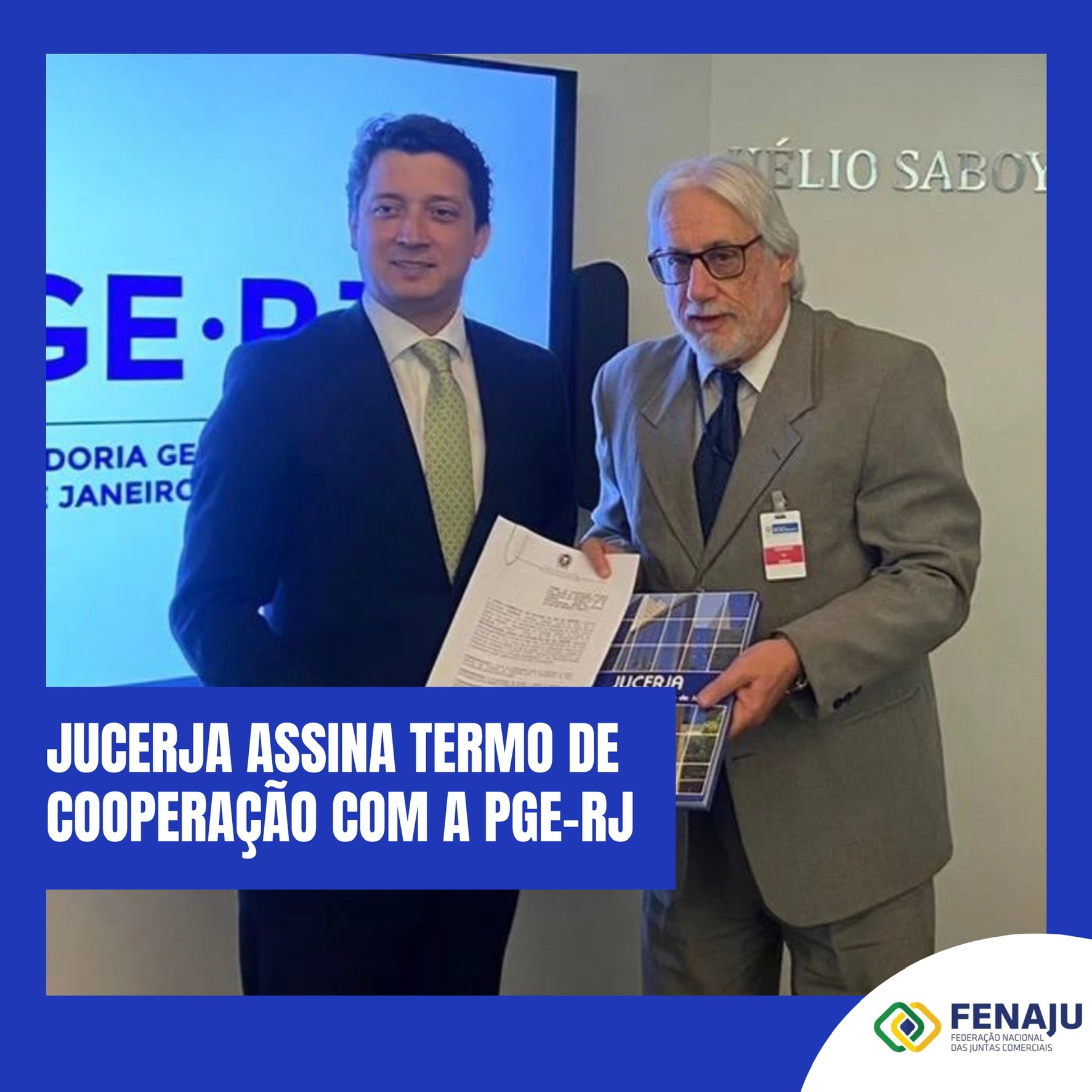 Jucerja assina termo de cooperação com a PGE-RJ